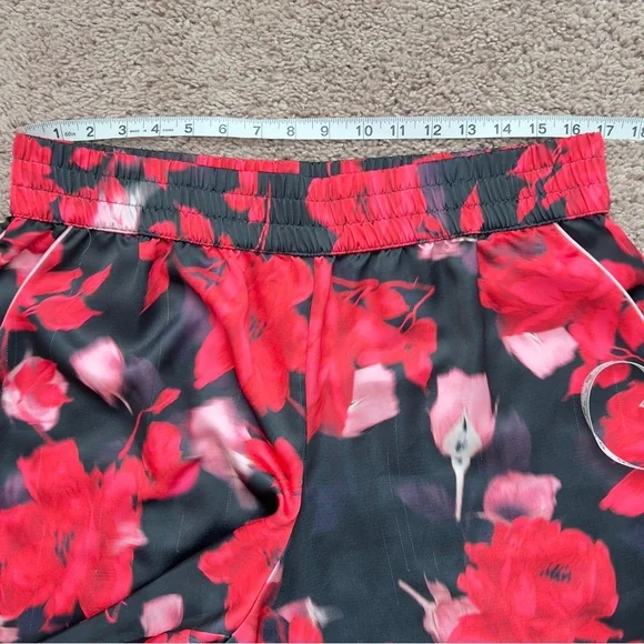 Victoria’s Secret Black Red Floral Satin Wide-Leg Pajama Pants Women’s Size XL - Picture 5 of 14